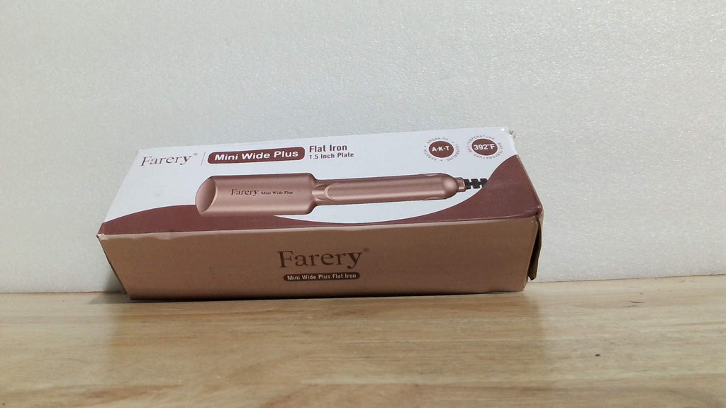 Plancha de pelo mini Farery para cabello corto, plancha alisadora de cerámica de 3,8 cm con infusión de aceite de argán, calentamiento rápido en 15 segundos, anti-quemaduras, doble voltaje 100-240 V, plancha de viaje portátil con bolsa de almacenamiento.