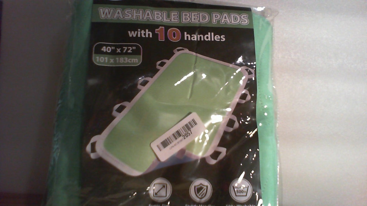 Protectores de cama lavables MILDPLUS con 10 asas resistentes, 40 x 72 pulgadas, protectores reutilizables extragrandes, 4 capas, impermeables, lavables para incontinencia (verde, 1 unidad).