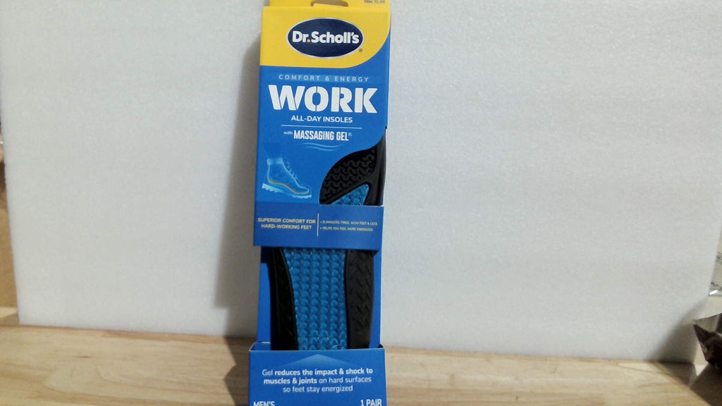 Plantillas Dr. Scholl's Work All-Day Superior Comfort (con) gel masajeador, para hombre, 1 par, recortables #0509