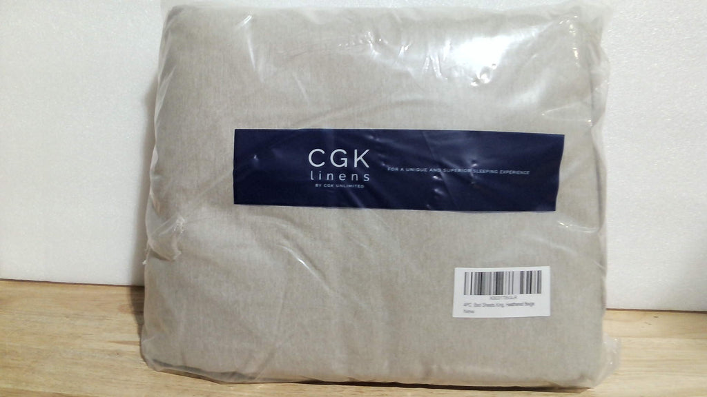 Juego de sábanas King Size - Sábanas cómodas, transpirables y frescas - Sábanas de lujo para hotel, para hombres y mujeres - Bolsillos profundos, fácil ajuste, suaves y sin arrugas - Juego de sábanas Oeko-Tex color beige jaspeado