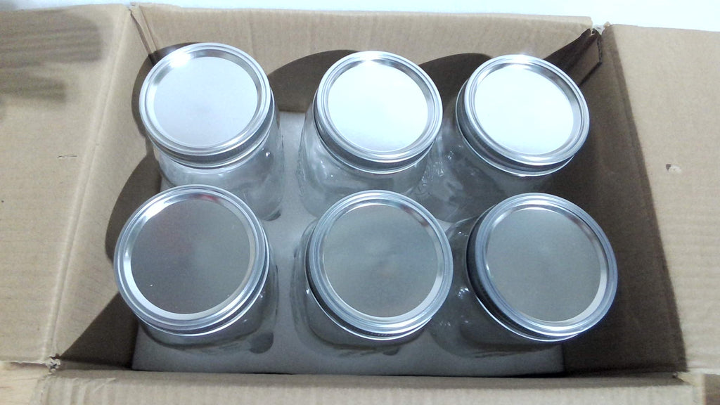 Tarros de cristal de boca ancha WELLIFE, paquete de 6 tarros de cristal de 946 ml (32 oz) para encurtidos, conservas, fermentación y almacenamiento de alimentos. Aptos para microondas y lavavajillas.
