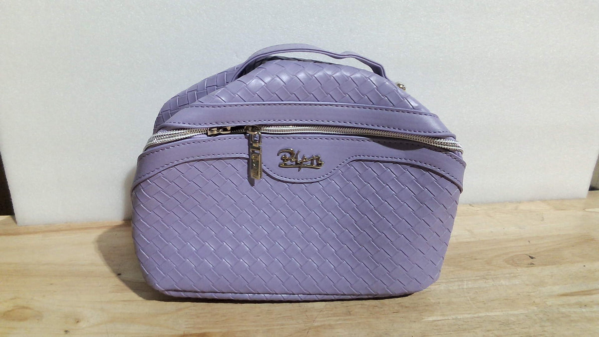 Neceser de viaje BOYATU para mujer: gran capacidad con compartimentos, impermeables, de piel vegana, organizadores de aseo con asa (L01 morado).