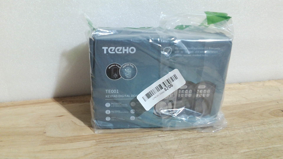 Cerradura de puerta sin llave TEEHO TE001 con teclado - Cerradura de seguridad inteligente para puerta principal con 2 llaves - Bloqueo automático - Fácil instalación - Níquel satinado