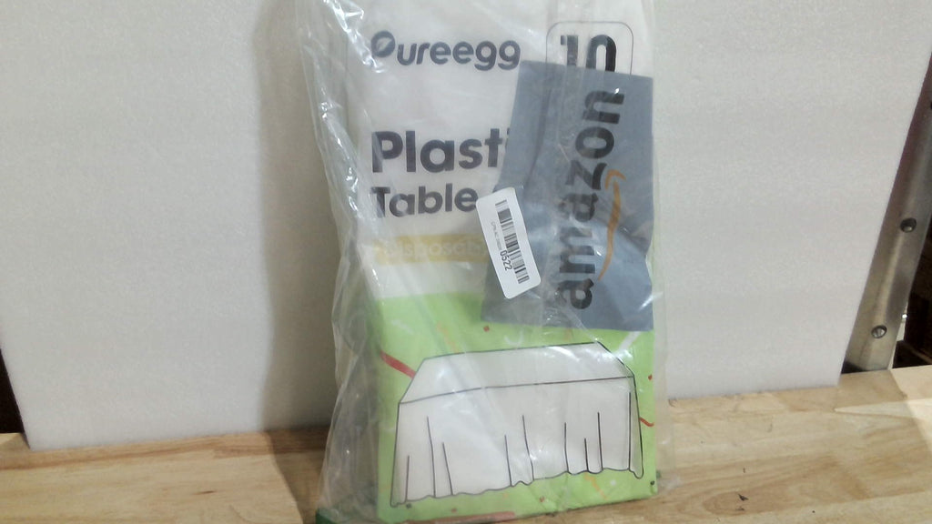 Manteles de plástico Pureegg, paquete de 10 unidades, 54 x 108 pulgadas, desechables, para fiestas, picnics y bodas, rectangulares, blancos.