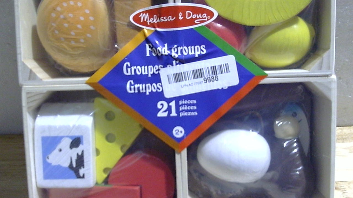 Melissa & Doug Grupos de Alimentos, Set de 21 Juguetes de Madera para Jugar a la Comida y Accesorios de Cocina para Niños, Juguetes Preescolares para Niñas y Niños de 3 Años en adelante