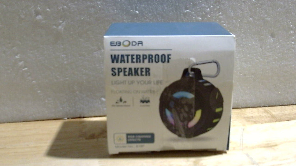 Altavoz Bluetooth para ducha EBODA, altavoces Bluetooth portátiles, altavoz inalámbrico impermeable IP67 con luz LED, flotante, 2000 mAh, estéreo inalámbrico verdadero para kayak, playa, regalo unisex - Negro