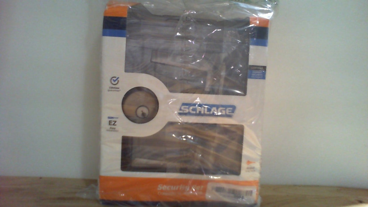 Cerradura de seguridad de cilindro simple Schlage FB50N V LAT 619 con manilla de entrada con llave Latitude, acabado níquel satinado.