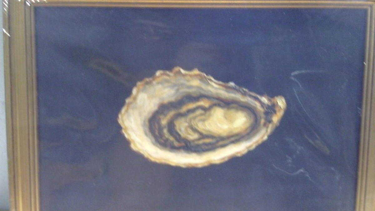 Cuadros de pared con marco dorado, estilo vintage, ideales para la cocina. Láminas de arte en lienzo con motivos costeros de ostras. Decoración de pared con imágenes de comida playera para el comedor. Tamaño: 30 x 40 cm (12 x 16 pulgadas).