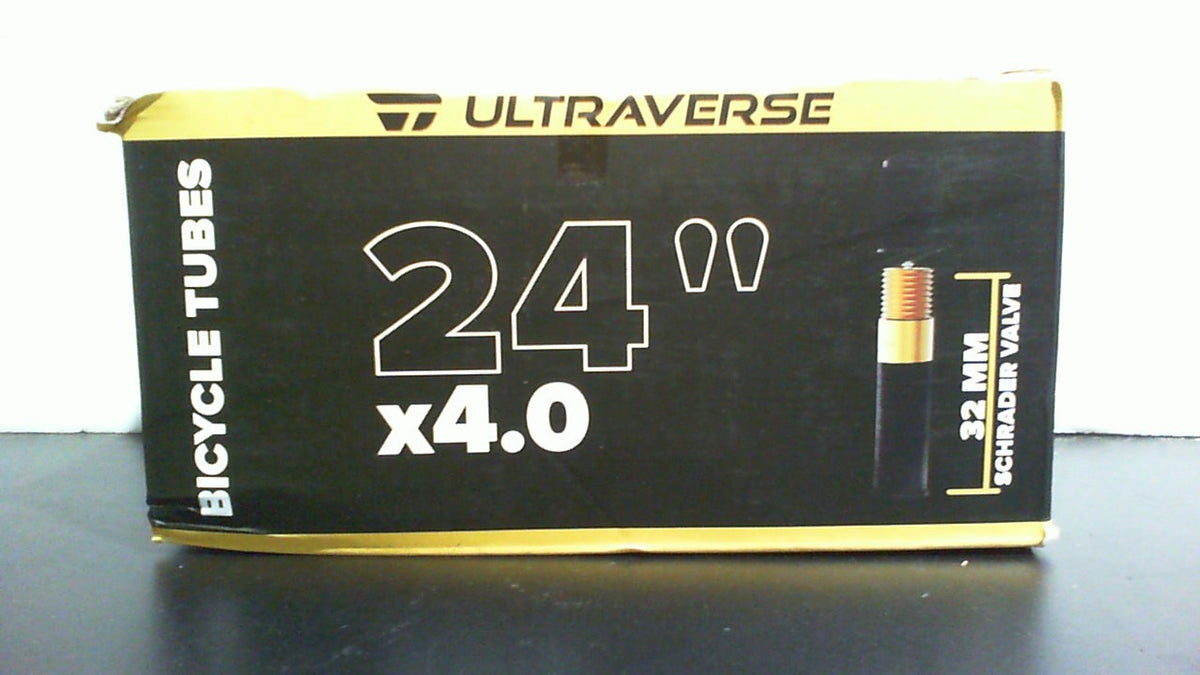 Juego de cámaras de aire Ultraverse 24 x 4.0 con válvula Schrader - Ideal para bicicletas de montaña y bicicletas eléctricas con neumáticos anchos de 24 pulgadas - Rendimiento duradero y fiable - Paquete de 2 con palancas para neumáticos