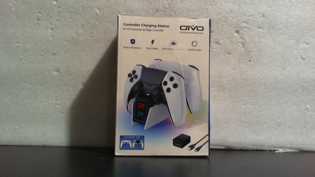 Cargador de mando OIVO para PS5 con adaptador de CA de carga rápida, soporte de carga para mando de PS5 para PlayStation 5, estación de acoplamiento de repuesto para kits de accesorios de PS5.