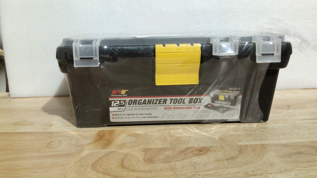 Caja organizadora de herramientas de plástico resistente Performance Tool W54012 para talleres y garajes, color negro, 31,75 cm (12,5 pulgadas)
