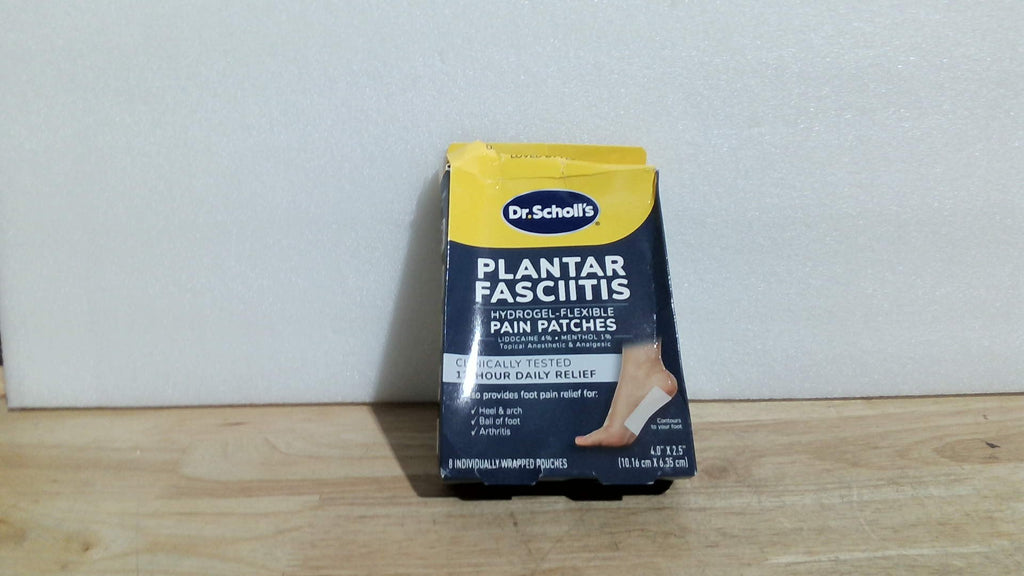 Parches para el dolor de fascitis plantar Dr. Scholl's con tecnología de hidrogel flexible, 8 unidades // Alivio del dolor diario durante 12 horas, clínicamente probado - Se adapta a la forma de su pie - Con lidocaína y mentol, 8 tratamientos