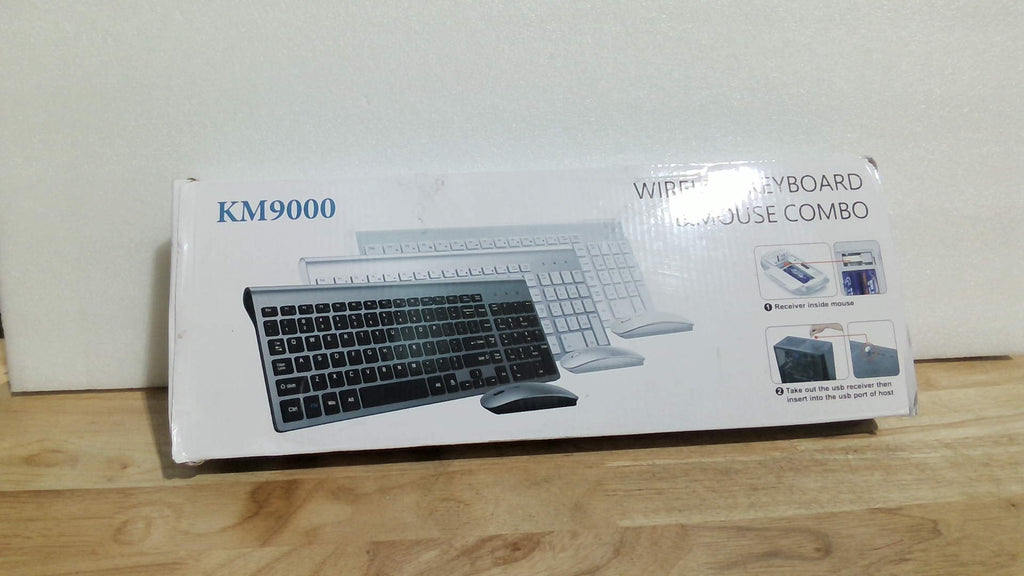 Combo ultradelgado de teclado y ratón inalámbricos TopMate 2.4G silenciosos y compactos con USB, ratón de 2400 DPI y teclado con interruptores de tijera, con funda y pilas incluidas, para PC/portátil/Windows/Mac - Blanco plateado