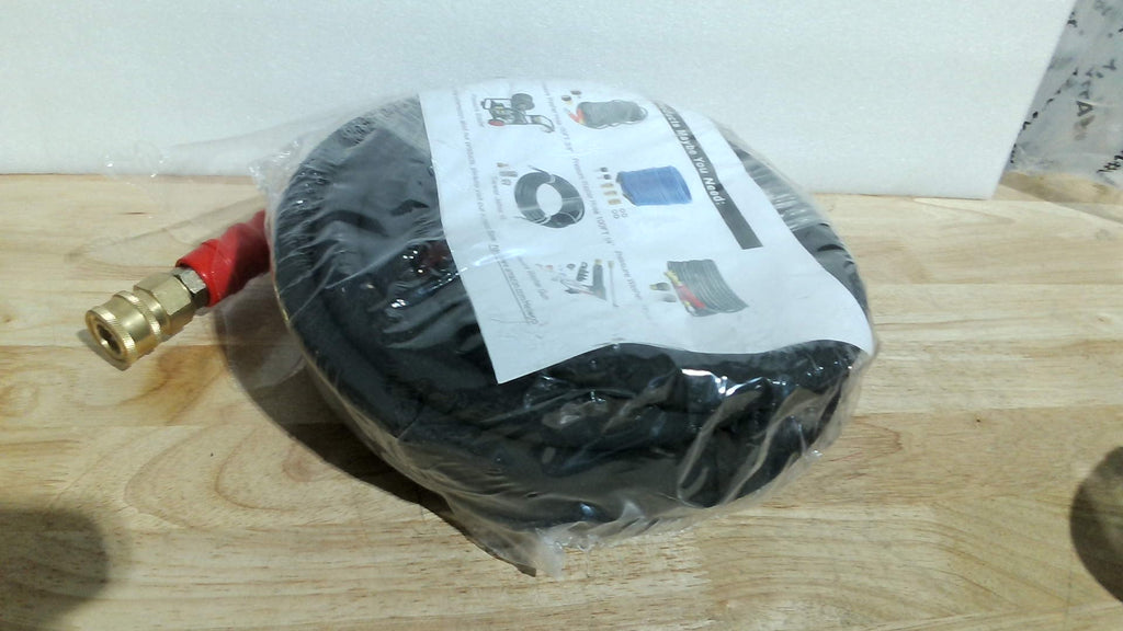 Manguera para hidrolavadora Heliwoo de 7, 6 m (25 pies), 9, 5 mm (3/8"), 4800 PSI, sin marcas ni torceduras, con extremos de conexión rápida y adaptadores para agua fría y caliente hasta 60 °C (140 °F)