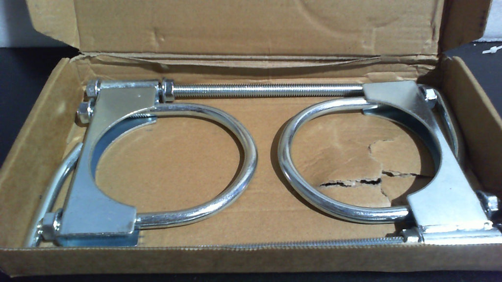 HAOXAOON 2 piezas de abrazadera de escape universal de 3" con soporte, soportes de escape que se adaptan a tubos de escape de 3".