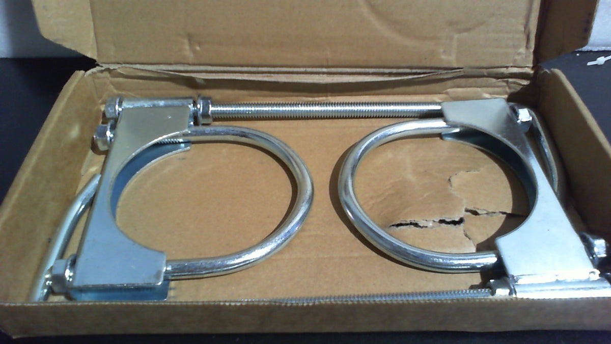 HAOXAOON 2 piezas de abrazadera de escape universal de 3" con soporte, soportes de escape que se adaptan a tubos de escape de 3".