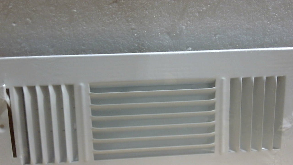DGB 6 piezas de cubiertas para rejillas de ventilación de 12x4 pulgadas - Rejilla de pared y techo de metal sólido de 3 vías, rejilla de retorno de aire (blanco, tamaño interior 12 x 4)