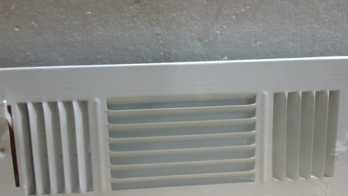 DGB 6 piezas de cubiertas para rejillas de ventilación de 12x4 pulgadas - Rejilla de pared y techo de metal sólido de 3 vías, rejilla de retorno de aire (blanco, tamaño interior 12 x 4)