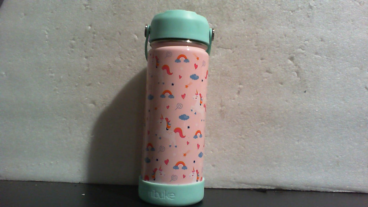 Botella de agua isotérmica Fimibuke para niños, 532 ml (18 oz), libre de BPA, de acero inoxidable 18/8, con pajita, vaso de viaje de doble pared al vacío a prueba de fugas, ideal para niños y niñas en edad escolar (1 unidad, unicornio).