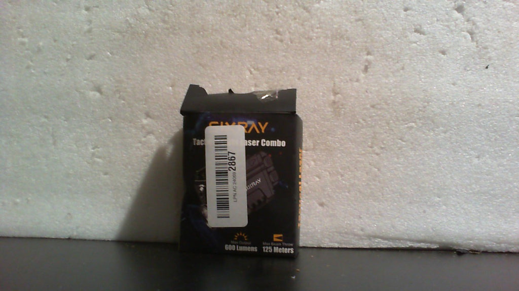 Linterna y láser rojo recargable SIXRAY para pistola, combo de linterna táctica de 600 lúmenes con haz rojo, luz estroboscópica, carga magnética, compatible con riel Picatinny.