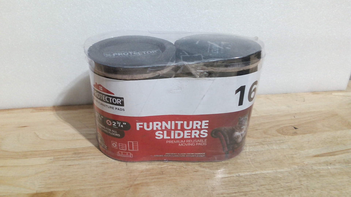 Deslizadores de fieltro para muebles para pisos de madera X-PROTECTOR 16 PIEZAS 3  - Deslizadores para muebles con diseño único - Deslizadores de muebles resistentes para superficies duras - Deslizadores de fieltro - ¡Mueva sus muebles fácilmente!