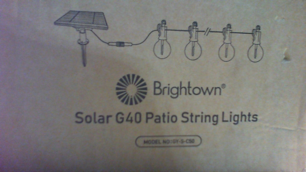 Brightown Solar G40 Patio String Lights (Modelo GY-S-C50) es un set de luces decorativas de alta calidad para exteriores
