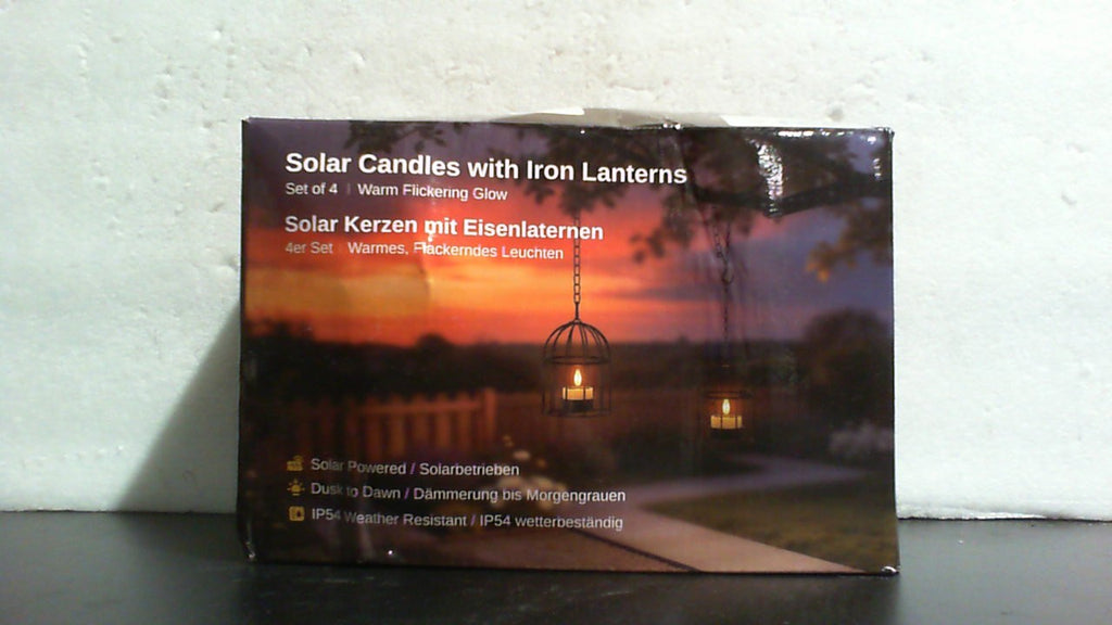 Faroles solares para exteriores SoulBay, paquete de 4 (2L 2S): luces colgantes impermeables con llama parpadeante, velas solares tipo té, cadena extendida, lámpara tipo jaula para pájaros brillante y de larga duración para árboles, patios
