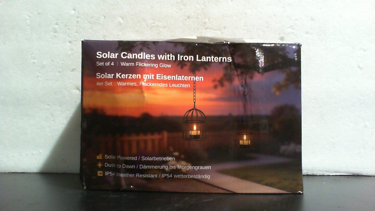 Faroles solares para exteriores SoulBay, paquete de 4 (2L 2S): luces colgantes impermeables con llama parpadeante, velas solares tipo té, cadena extendida, lámpara tipo jaula para pájaros brillante y de larga duración para árboles, patios