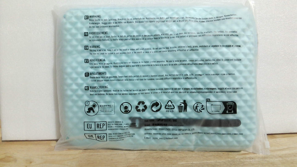 Funda para Laptop RAINYEAR 14 Pulgadas | Espuma de Diamante Resistente a Golpes | Neopreno Acolchado con Forro Suave | Cierre con Cremallera | Azul