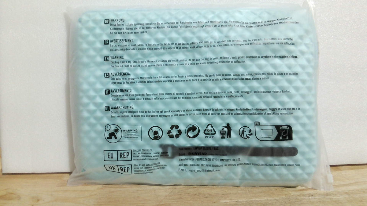Funda para Laptop RAINYEAR 14 Pulgadas | Espuma de Diamante Resistente a Golpes | Neopreno Acolchado con Forro Suave | Cierre con Cremallera | Azul