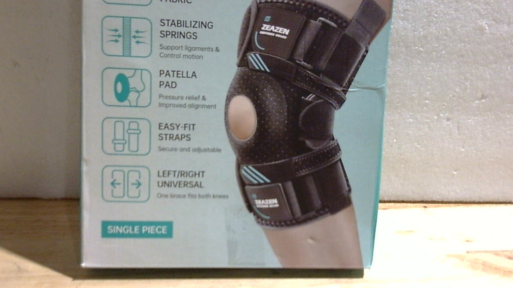 Rodillera ZEAZEN con Doble Bisagra y Almohadillas de Compresion para Rotula | Soporte Fuerte para ACL, MCL y Menisco | Diseno Ajustable de Rotula Abierta | Talla Grande