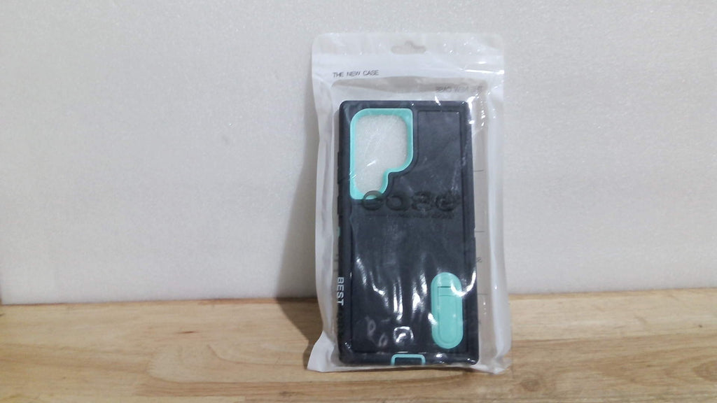 BaHaHoues Funda para Samsung Galaxy S24 Ultra con Soporte Integrado | Antigolpes Grado Militar para Galaxy S24 Ultra 5G Azul Oscuro/Azul Aqua