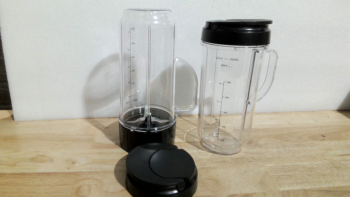 UBYNID 2 Vasos para Magic Bullet 22oz | con Tapa To-Go y Cuchilla de 4 Aspas | Repuesto Compatible con Magic Bullet 250W MB1001 | con Asa