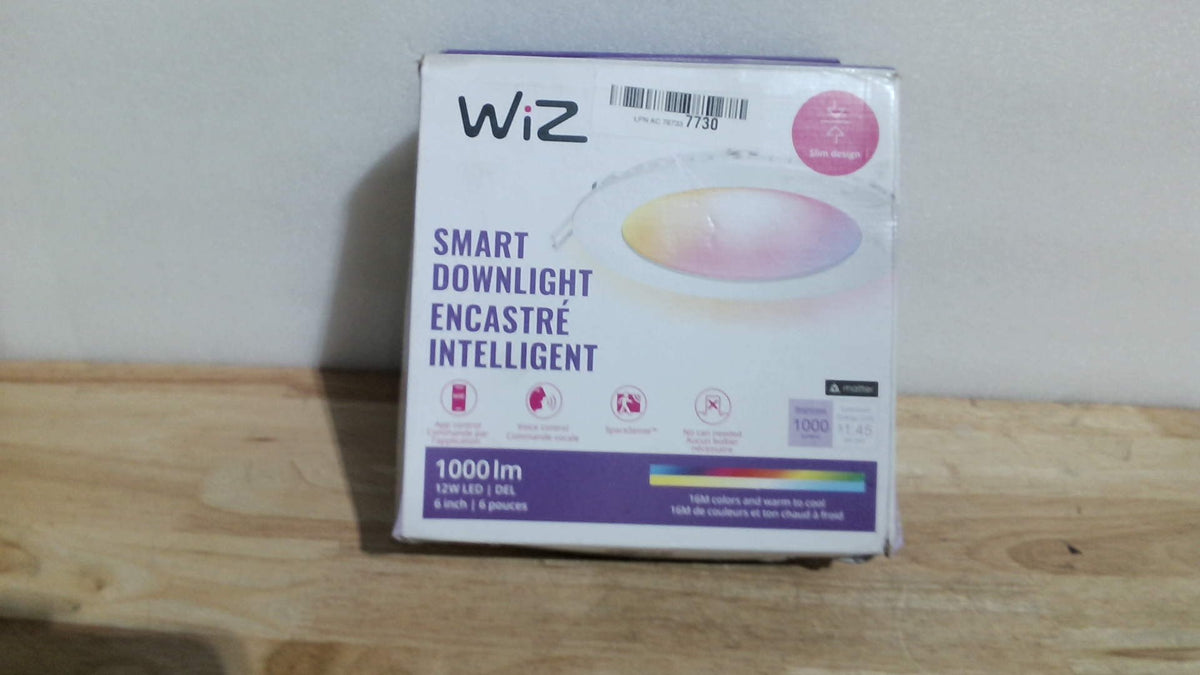 CONTIENE SOLO UNA PIEZA Luz Empotrada Inteligente WiZ Connected Retrofit | 1000 Lúmenes, 6 Pulgadas, Compatible con Matter | LED con Cambio de Color y Detección de Movimiento | Conexión Wi-Fi, Control por Voz o App