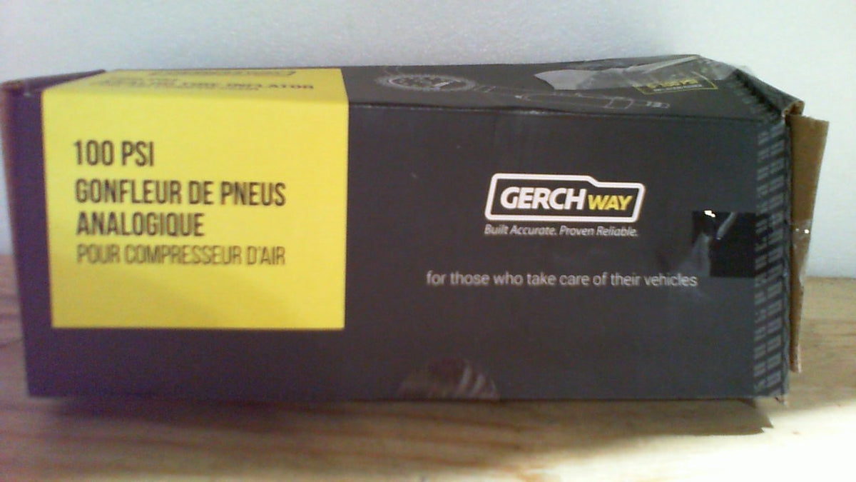 pistola infladora de neumáticos con manómetro analógico (Tire Inflator Gauge) de la marca GERCHWAY.