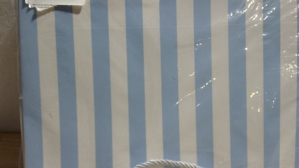 Jaloro 12 Bolsas de Regalo con Asas Rayas Azul y Blanco | 12.6x9.8x4.3 Pulgadas | Para Dama de Honor, Boda, Baby Shower y Fiestas | Tema Costero Playero | Recuerdos