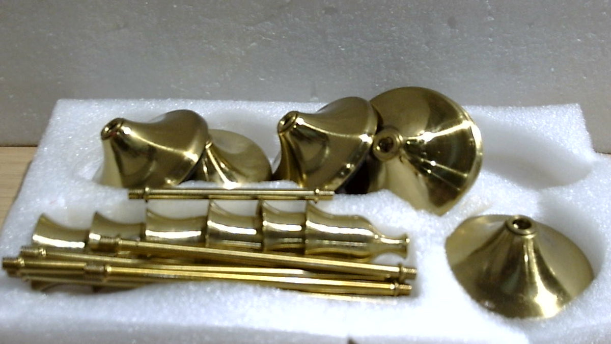 Candelabros Dorados Uzvoxhe Set de 6 | Con Base Pesada, Metal, para Velas Conicas | Decoracion Vintage Navidena para Mesa y Repisa | Dorado