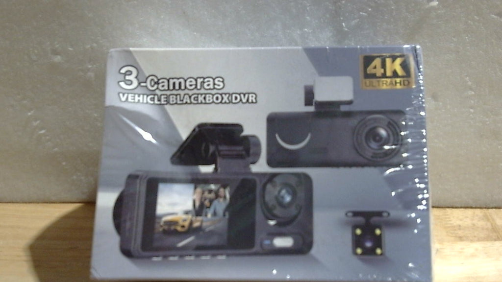 Camara de Tablero 3 Canales | Frontal Trasera e Interior | Grabacion Simultanea para Auto