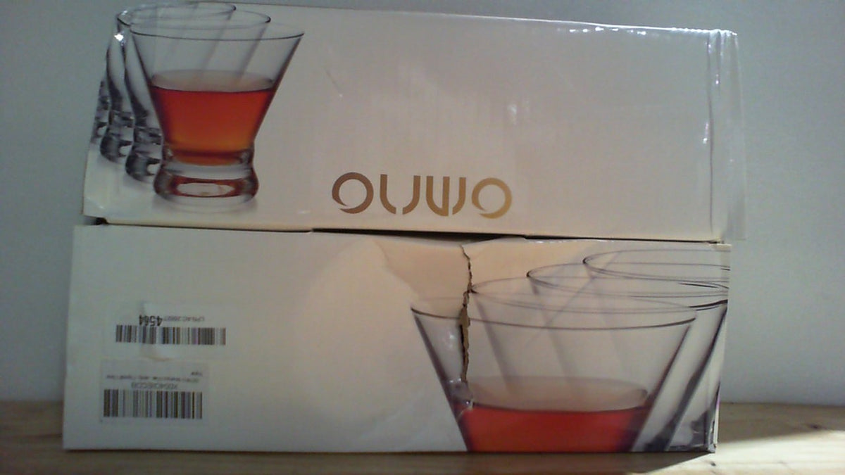 copas de martini sin tallo (Stemless Martini Glasses) de la marca OUWO Paquete de 6.