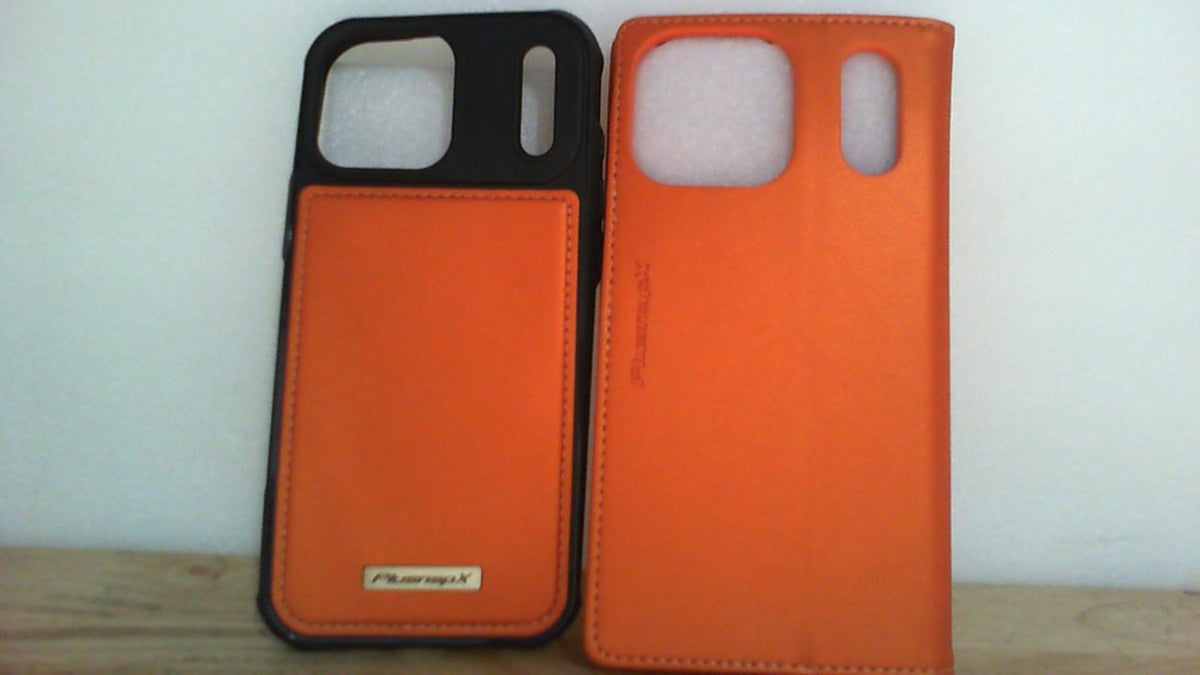 Pack fundas PLUSNAPX snap on de borde negro y tipo billetera.