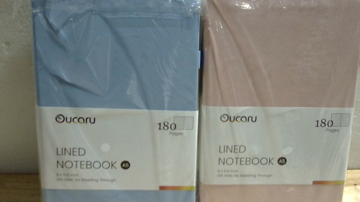 Oucaru Cuaderno Diario Rayado 4 Piezas | 180 Paginas, A5, Papel Grueso 100 GSM | Cuadernos Pequenos para Escribir, Trabajo, Negocios, Escuela y Viajes