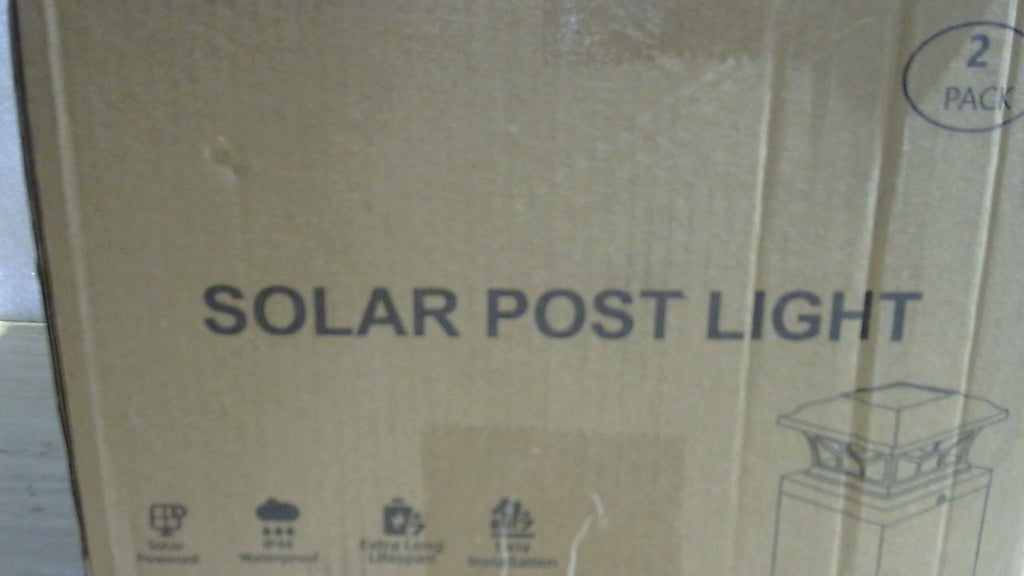 USADO-DAMAYCA Set de 2 Luces Solares para Poste con Modos Cálido y Frío | Impermeables para Exterior | Compatibles con Postes 4x4, 5x5 y 6x6 | Negro Clásico