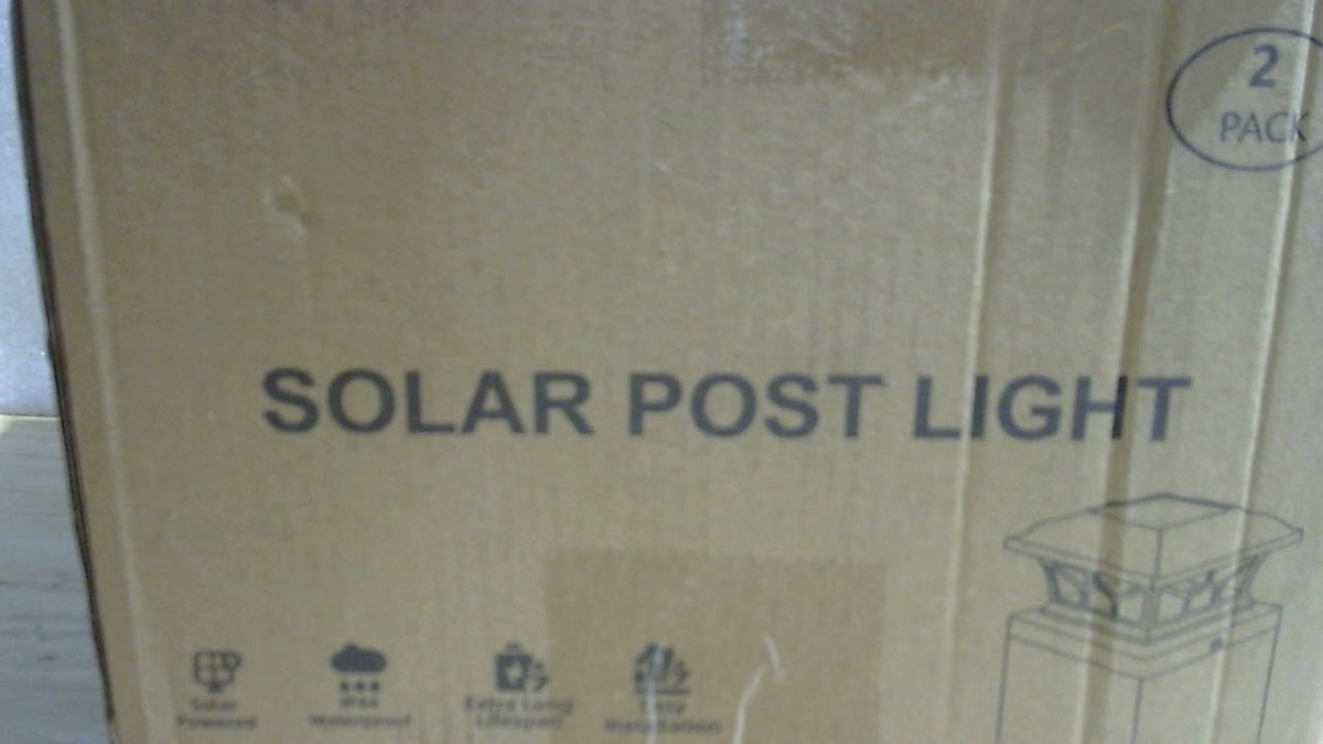 USADO-DAMAYCA Set de 2 Luces Solares para Poste con Modos Cálido y Frío | Impermeables para Exterior | Compatibles con Postes 4x4, 5x5 y 6x6 | Negro Clásico