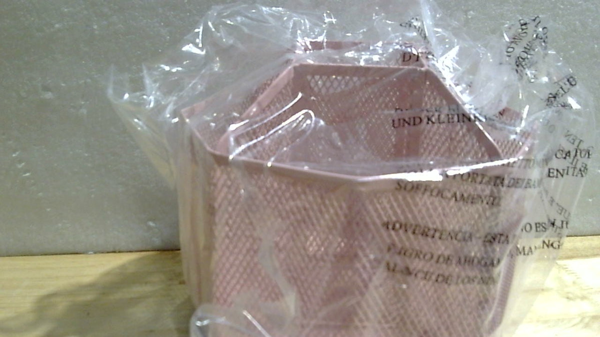 Annova Organizador de Escritorio Giratorio de Malla | 5 Compartimentos | Portalápices y Dulces Rotatorio para Oficina, Aula y Hogar | Rosa Claro