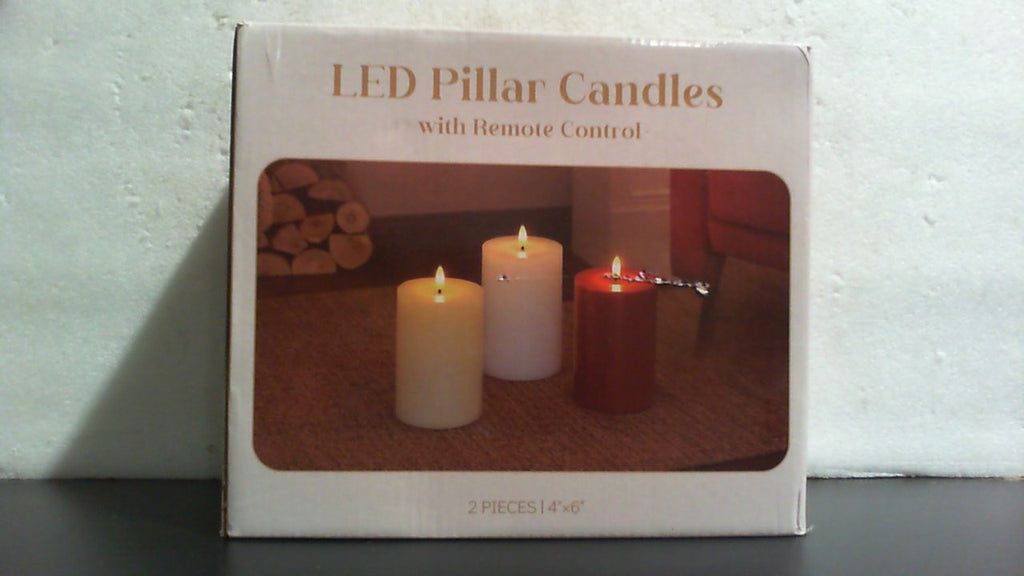 Zevanor Velas de Cera Real sin Llama 4x6 pulgadas, Marfil | Parpadeantes con Control Remoto y Temporizador, LED a Bateria, Pack de 2 para Decoracion