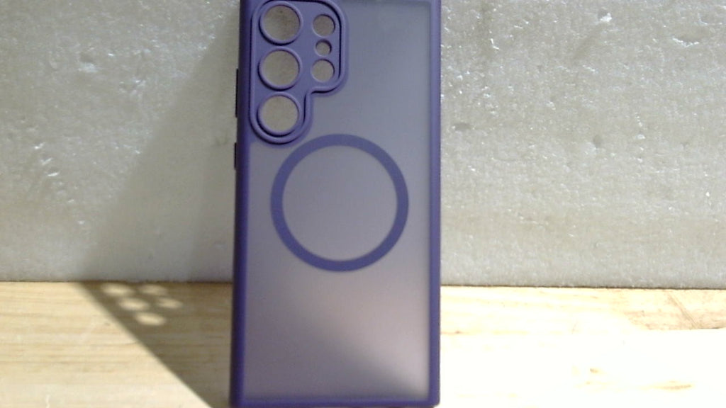 CANSHN Funda para Samsung Galaxy S24 Ultra | Proteccion Total de Camara | Compatible con MagSafe | Mate Translucida Antichoque 6.8 Pulgadas | Purpura Oscuro