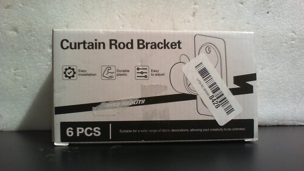 ANDGOO Pack de 6 Soportes Adhesivos para Barra de Cortina | Sin Perforar, Ideal para Inquilinos | Ajusta Barras de 0.5 a 1.2 pulgadas, Uso Rudo
