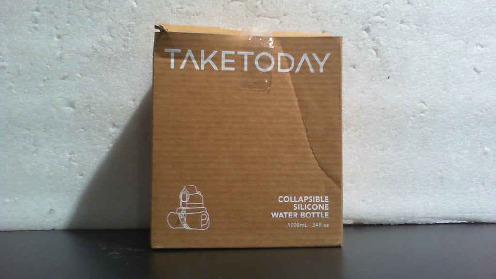 TakeToday Botella de Agua Plegable 32oz | Con Pajilla, Libre de BPA | Silicona a Prueba de Fugas para Senderismo, Viajes y Aire Libre (Verde)
