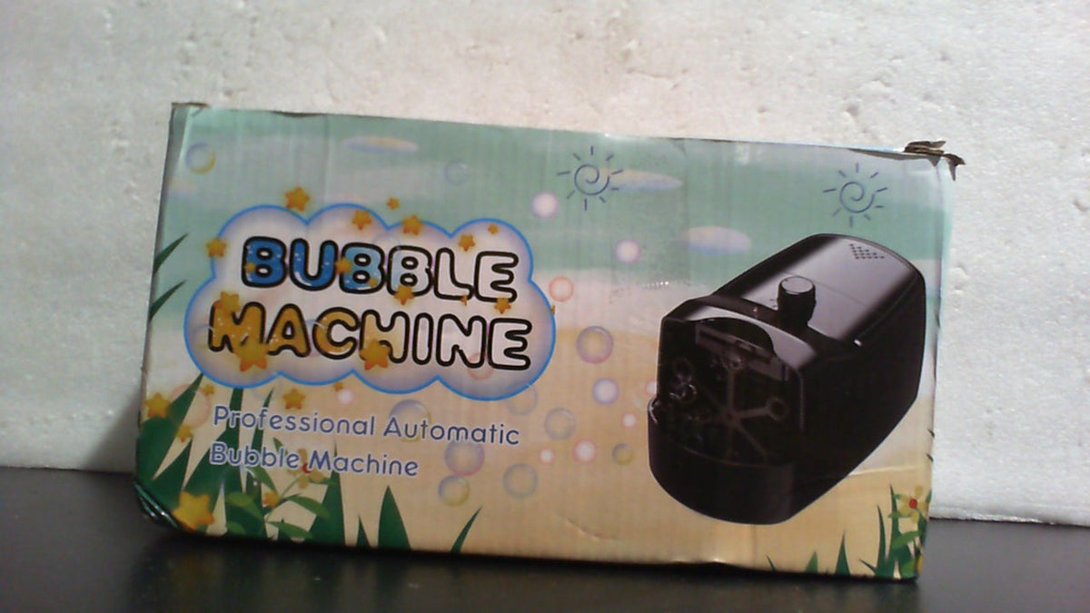 Máquina de Burbujas Automática 18000+ por Minuto | Soplador de Burbujas Grandes para Niños con 2 Velocidades y 6 Varitas | Enchufe o Baterías | Negro