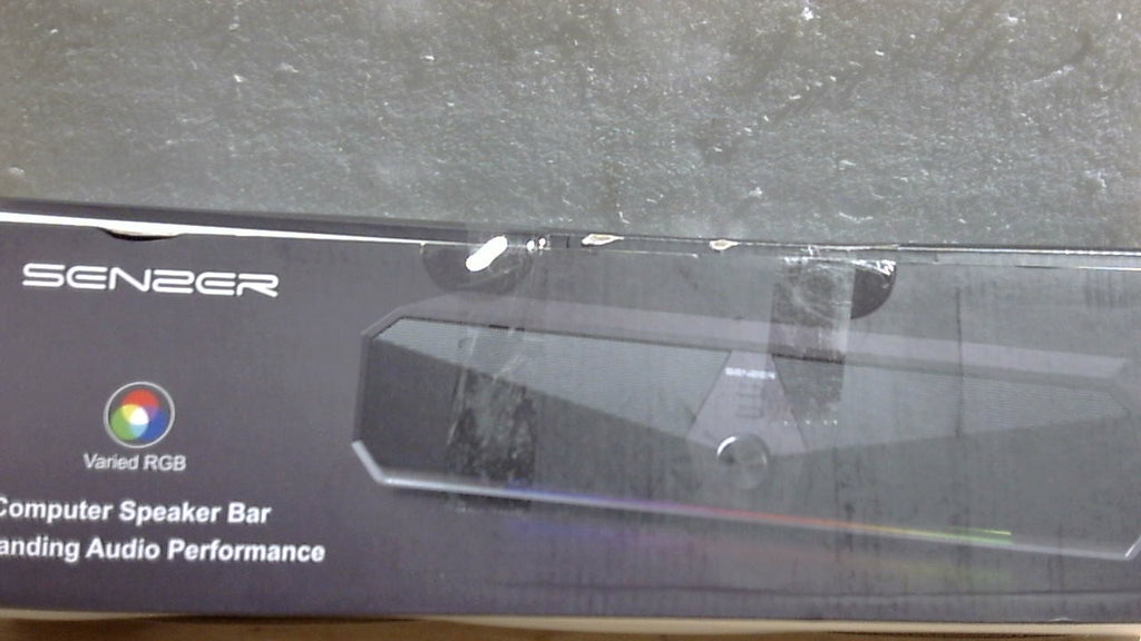 SENZER CS30 Parlantes Bluetooth para Computadora | USB Plug and Play | Barra de Sonido Estereo con Luz LED Dinamica (Adaptador USB-C Incluido)